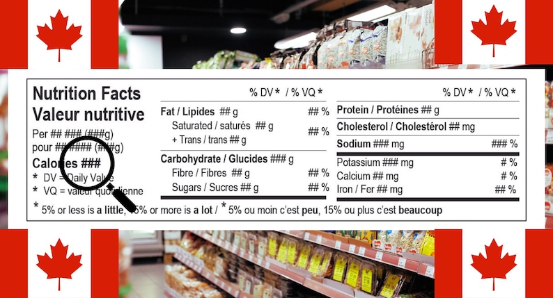 Puede incluir: Una etiqueta de informaci&oacute;n nutricional canadiense con el texto "Nutrition Facts / Valeur nutritive" en la parte superior. La etiqueta enumera la informaci&oacute;n nutricional de un producto alimenticio, incluidas las calor&iacute;as, las grasas, los carbohidratos, las prote&iacute;nas y otros nutrientes. La etiqueta tambi&eacute;n incluye el porcentaje del valor diario para cada nutriente.