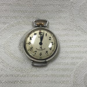 a120 Vintage  Elgin Gold Tone Pocket Mechanical Watch Pendant 1940&#39;s