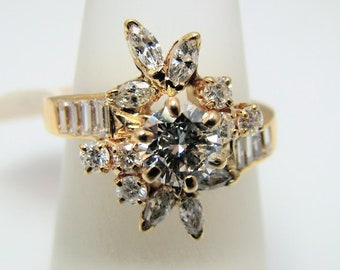 1.91 TCW Diamond 14k Yellow Gold Ring, Size 7.75
