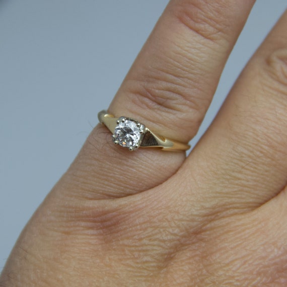 d740 Stunning 14k Yellow Gold Diamond Engagement … - image 6