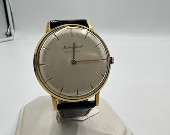 u053 Mathey Tissot 1960s Grand Prix 10k Gold Plated Wristwatch