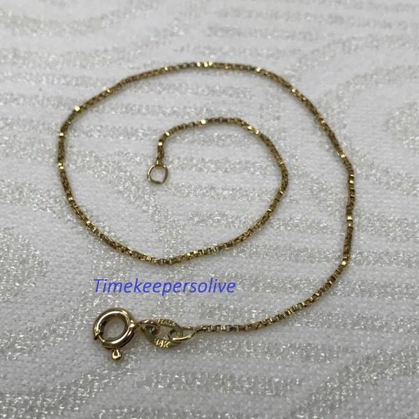 a188 Beautiful 18k Yellow Gold Italy Square Links Chain 7.5" Bracelet Perfect Gift