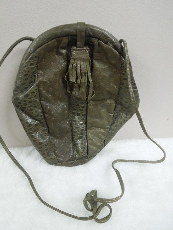 q899 Vintage Bags By Hala Gray Snakeskin Embossed… - image 1