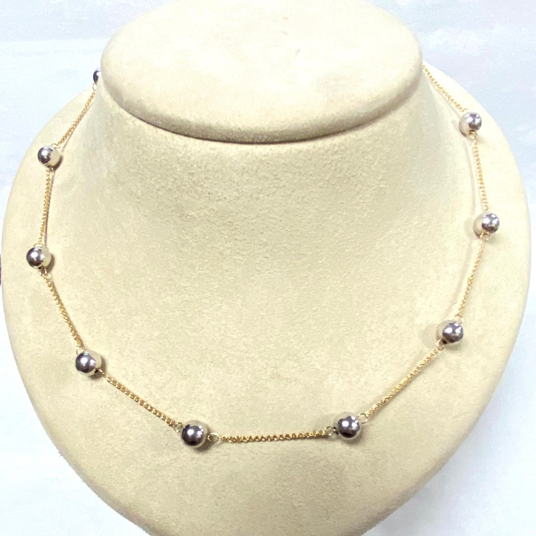 U492 Vintage 18K Yellow Gold Link Chain Necklace 18