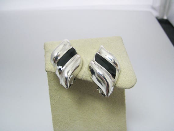 c578 Lovely Ribbons of Sterling Silver and Black … - image 1