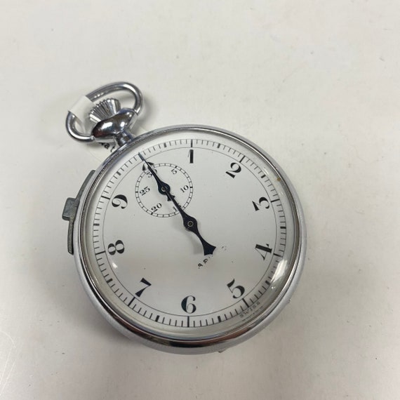 F872 Aristo Silver Tone Mechanical Pocket Watch Stop Watch Etsy