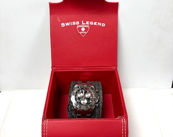 w055 Swiss Legend Tungsten Pro Chronograph Watch Solid Tungsten Case & Bracelet