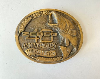 f715 Vintage Zebco 40 Anniversary Limited Edition Collectible Men's Belt Buckle