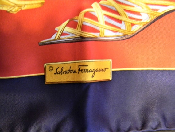 h733 Vintage Rare Salvatore Ferragamo 100% Silk S… - image 2