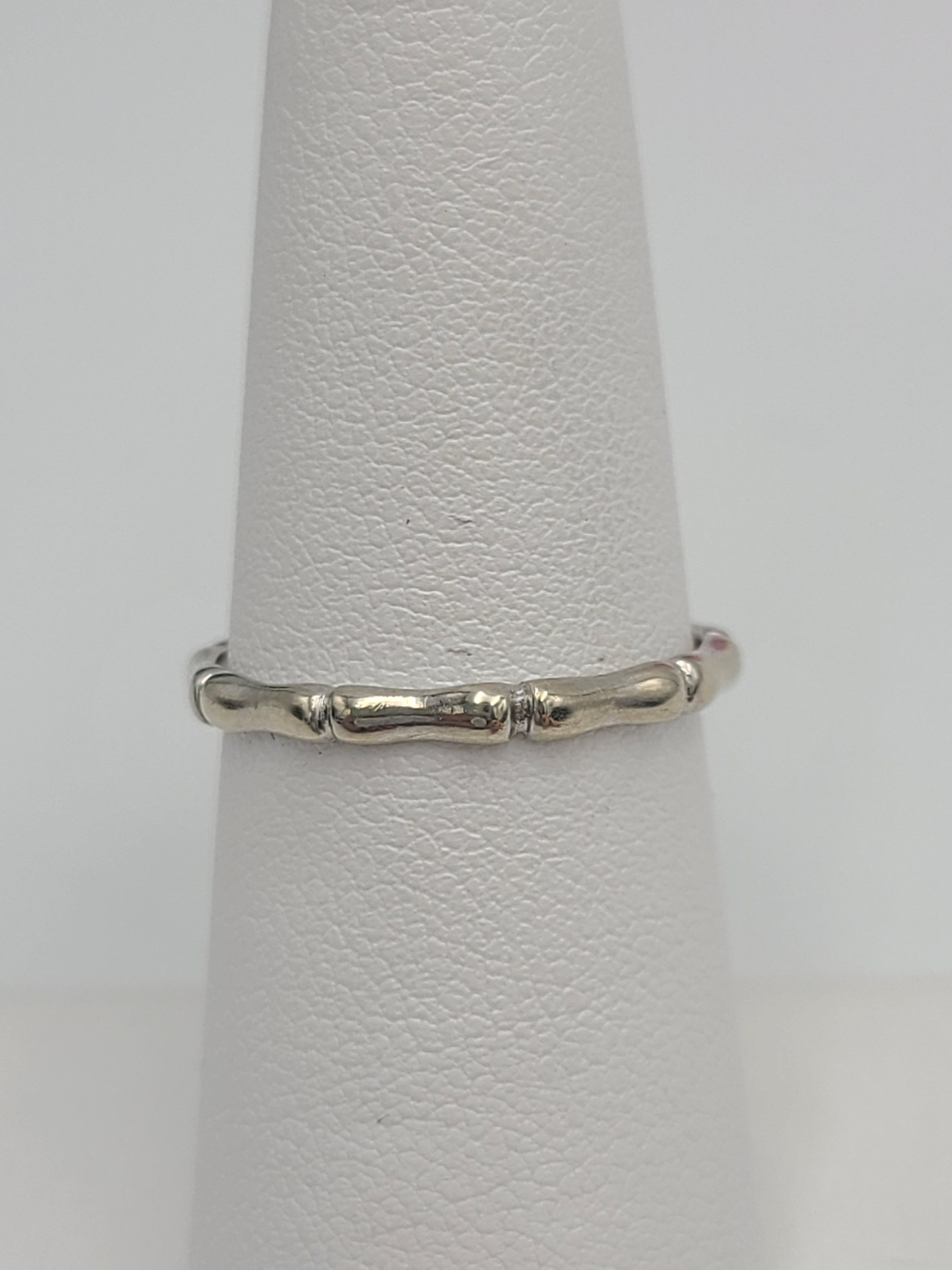 K807 Dainty 10kt White Gold Ladies Bamboo Band Size 7 - Etsy