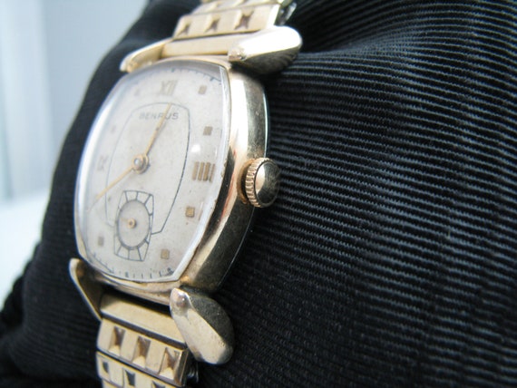 b577 Ladies 10kt RGP Mechanical Benrus Wristwatch - image 3