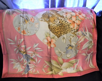 H732 Vintage Rare Salvatore Ferragamo 100% Silk Scarf in Box