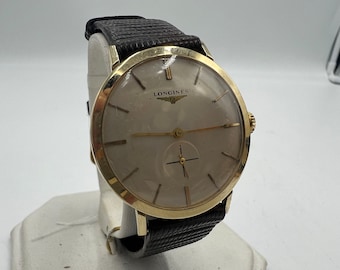 u101 Men's Vintage Longines 1970s 14kt Gold Mechanical Wristwatch