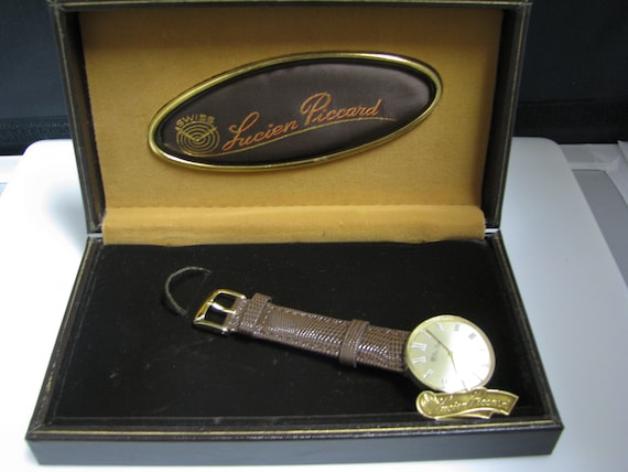 C956 Handsome Vintage Lucien Piccard Mechanical Watch in 14k | Etsy
