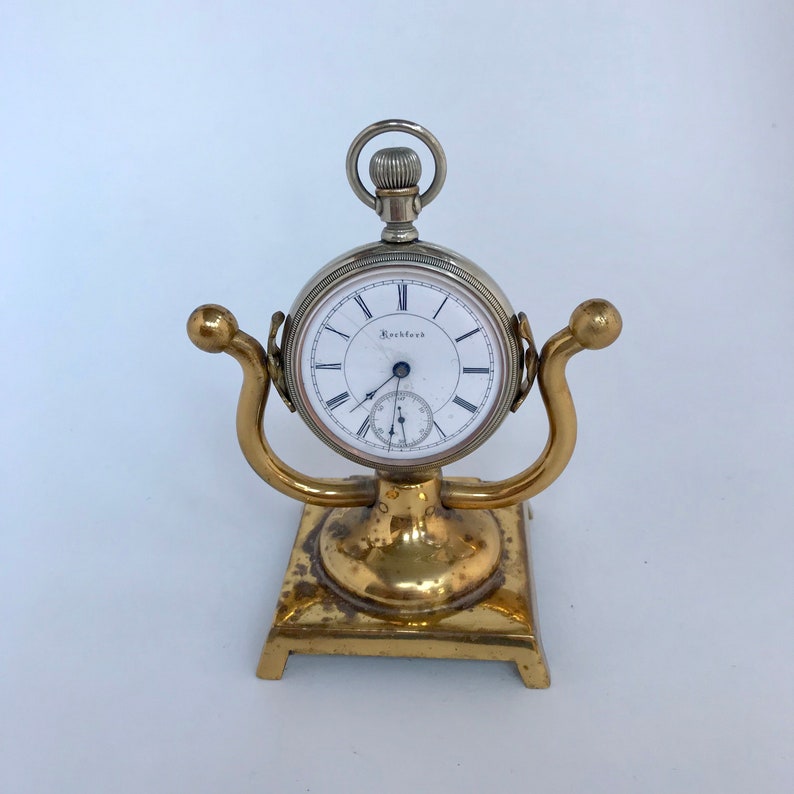 F312 Vintage Pocket Watch Holder Stand Case Collectible Brass Etsy