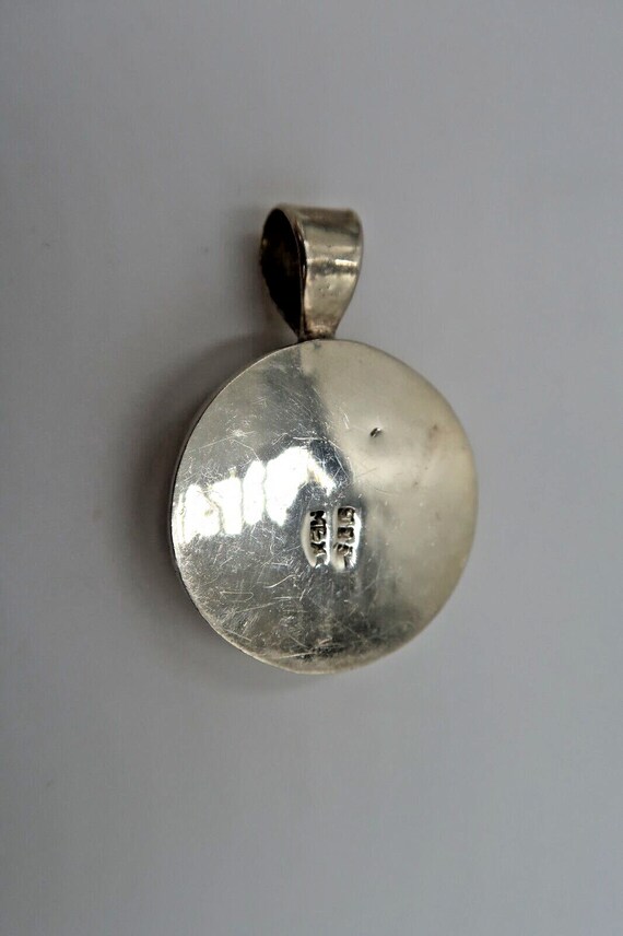 t597 Sterling Silver Etched Monogrammed Pendant View 2