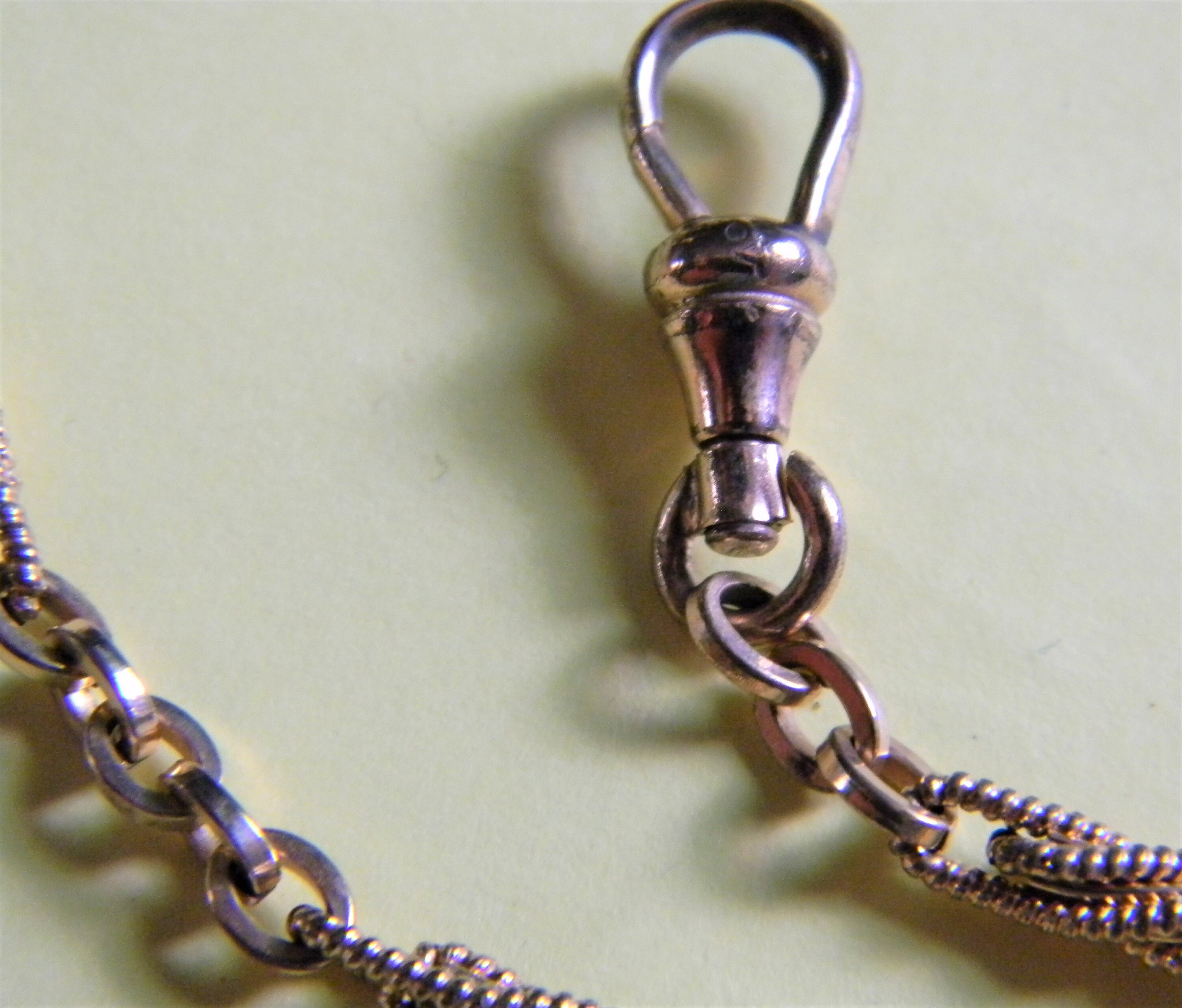 Chaîne De Montre De Poche Vintage Remplie Or – Énorme, Liens Fantaisie, Occasion (V135)