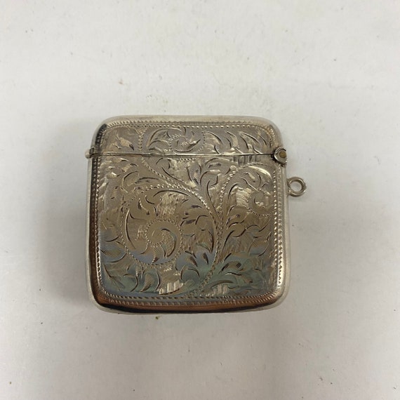 m103 Antique Sterling Silver Vesta Case Match Holder Pendant View 2