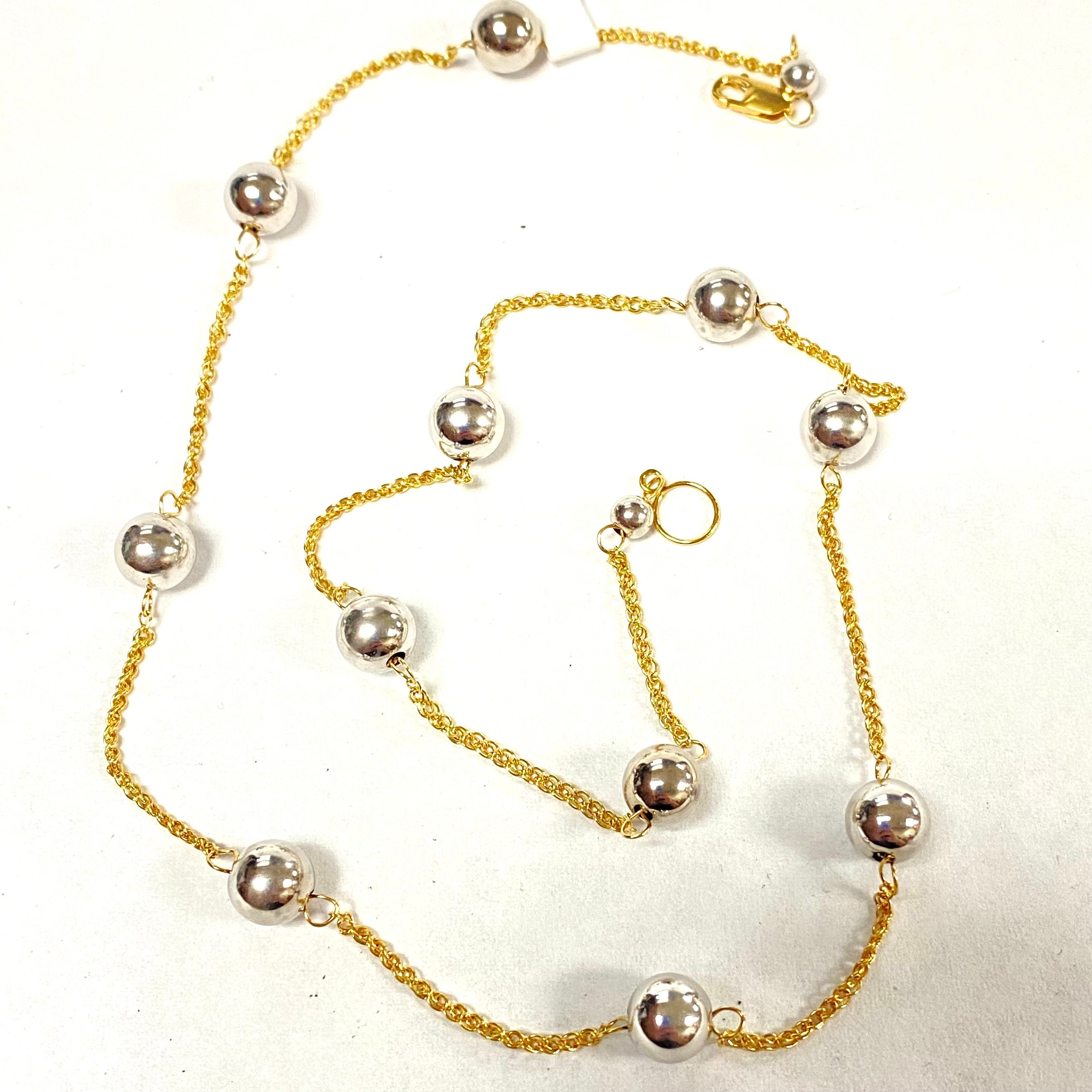 U492 Vintage 18K Yellow Gold Link Chain Necklace 18