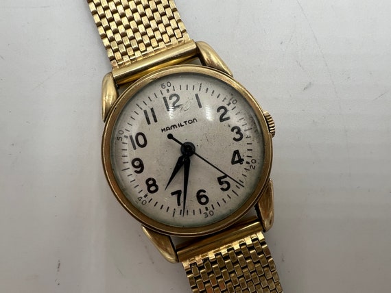u033 Hamilton 1950s 10k Gold Filled Wrist Watch - image 2
