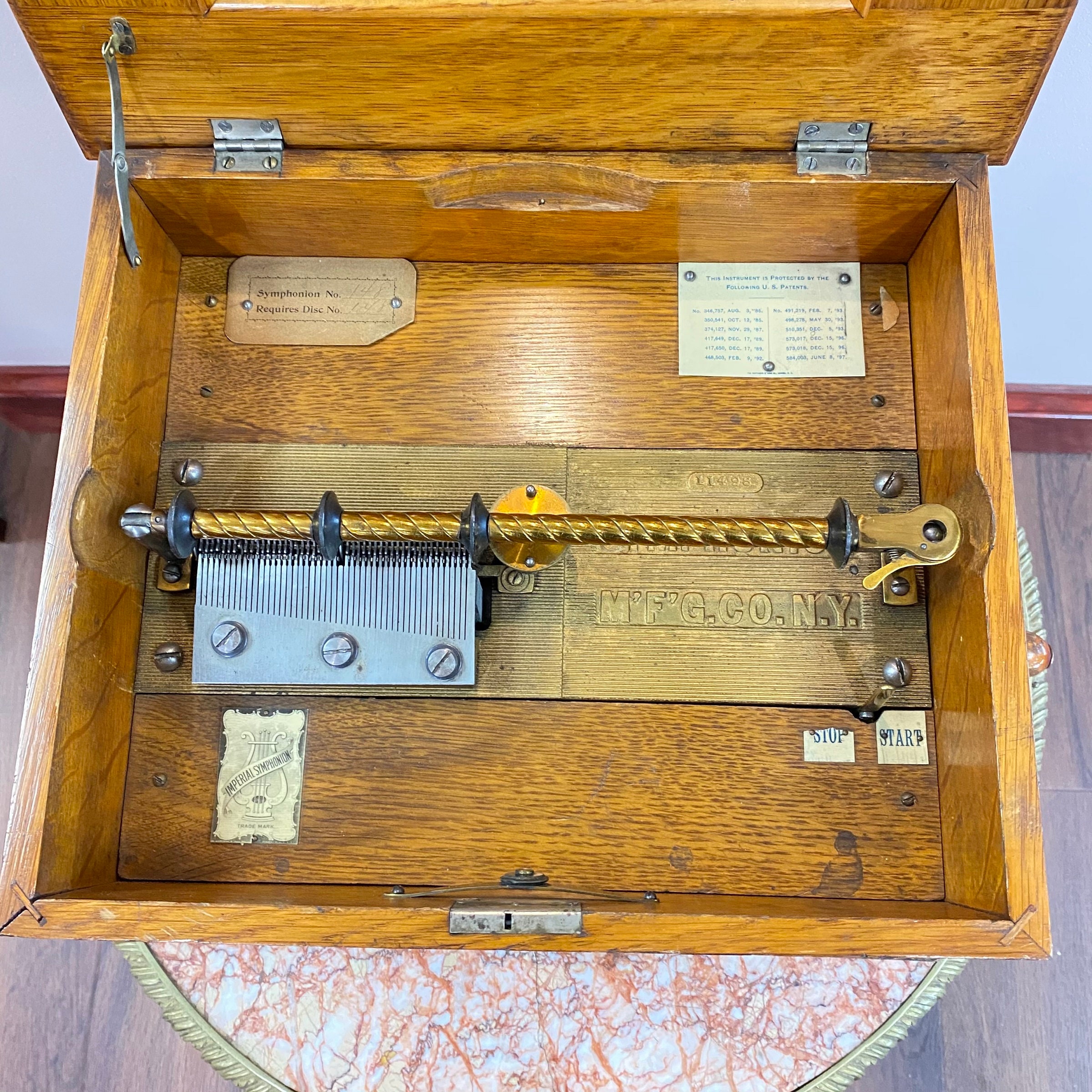 C182 Antique 1900's Symphonion Disc Musical Box Working C182 Antique 1900's Symphonion Disc Musical Box Working