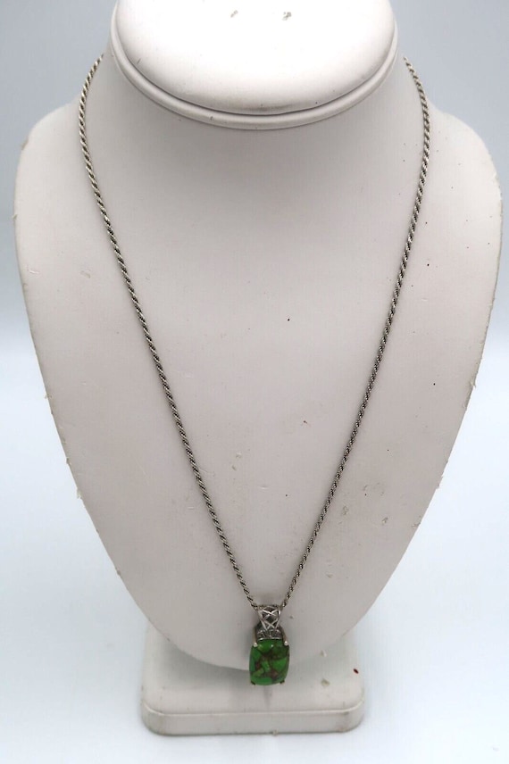 t602 Sterling Silver Periodite Necklace, Estate Ne