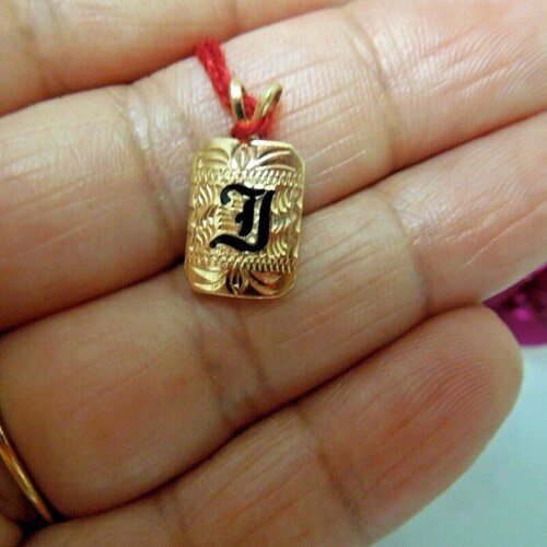 R740 14kt shops Yellow Gold Old English Initial (I) Pendant Charm Signed