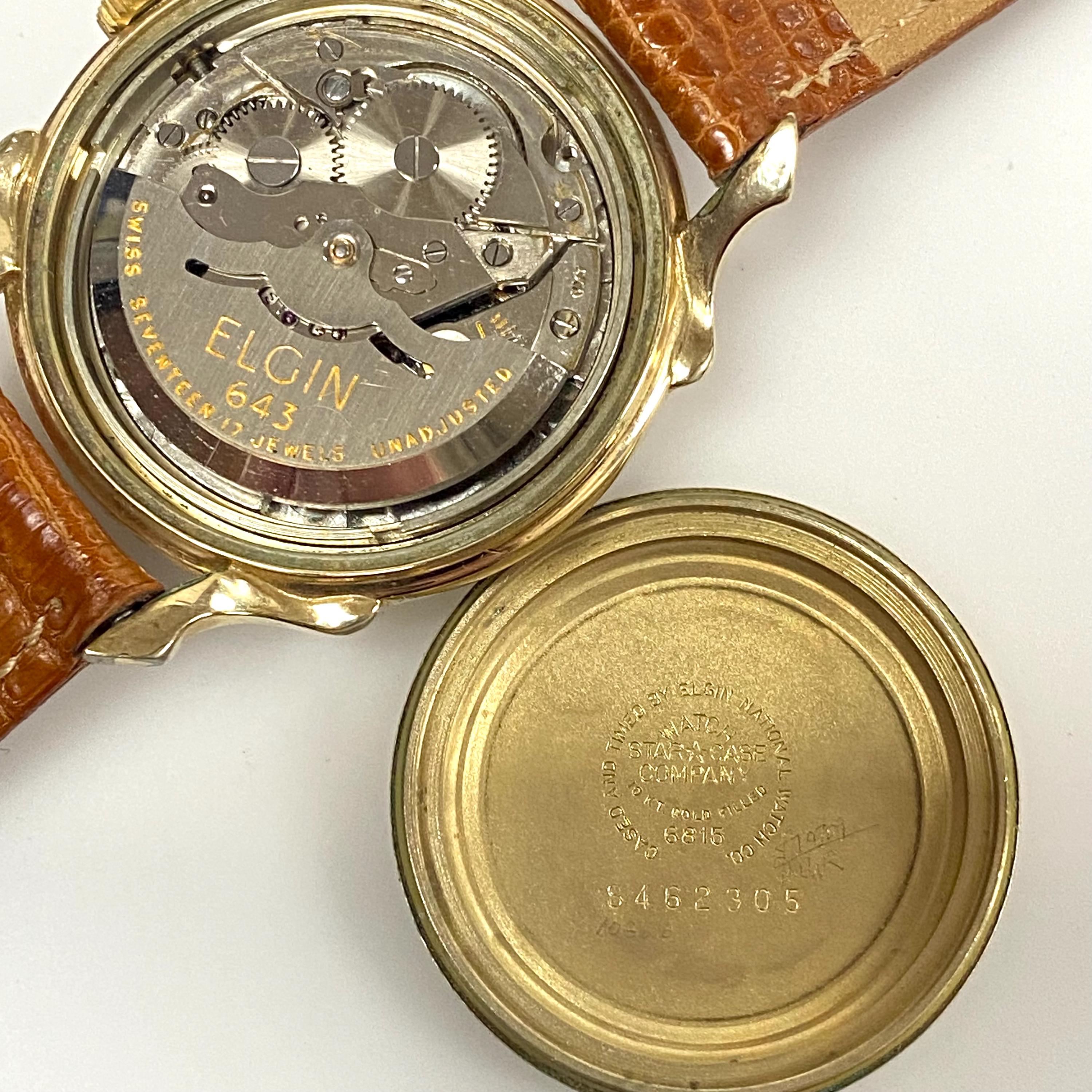 Vintage Rare ELGIN Watch Shockmaster Automatic Self-Winding 10K Gold Filled 1950s elgin shockmaster self winding 10k gold filled in  main image 3