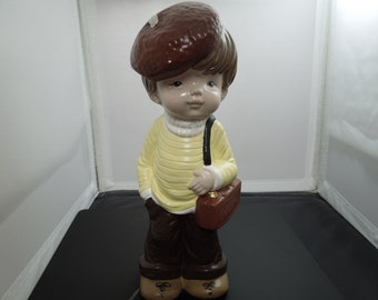 g384 Cute Vintage Figurine of a School Boy