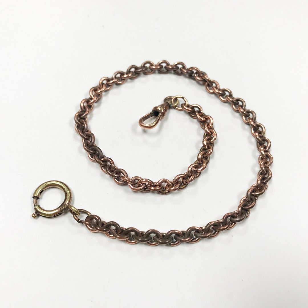 C702 Vintage Copper Pocket Watch Chain - Etsy