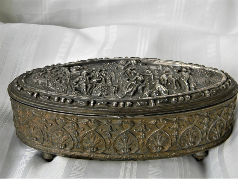 j430 Vintage Jennings Brothers Silver plated Casket #2555