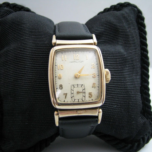 b610 Vintage Men's 10kt Gold Filled Mechanical Hamilton Wristwatch