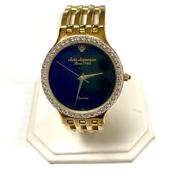 U726 Vintage Jules Jurgensen 1J Quartz Gold Plated Stainless  display picture 1