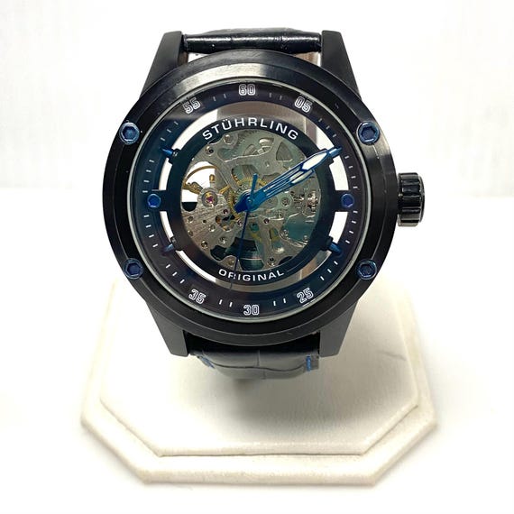 v785 Stührling Original Zolara 360 Sport Automatic Open Skeleton Wrist Watch