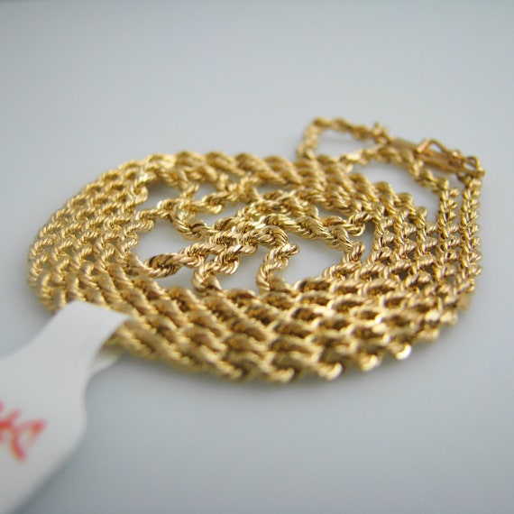 d789 Stunning 14k Yellow Gold 24" Rope Chain - image 1