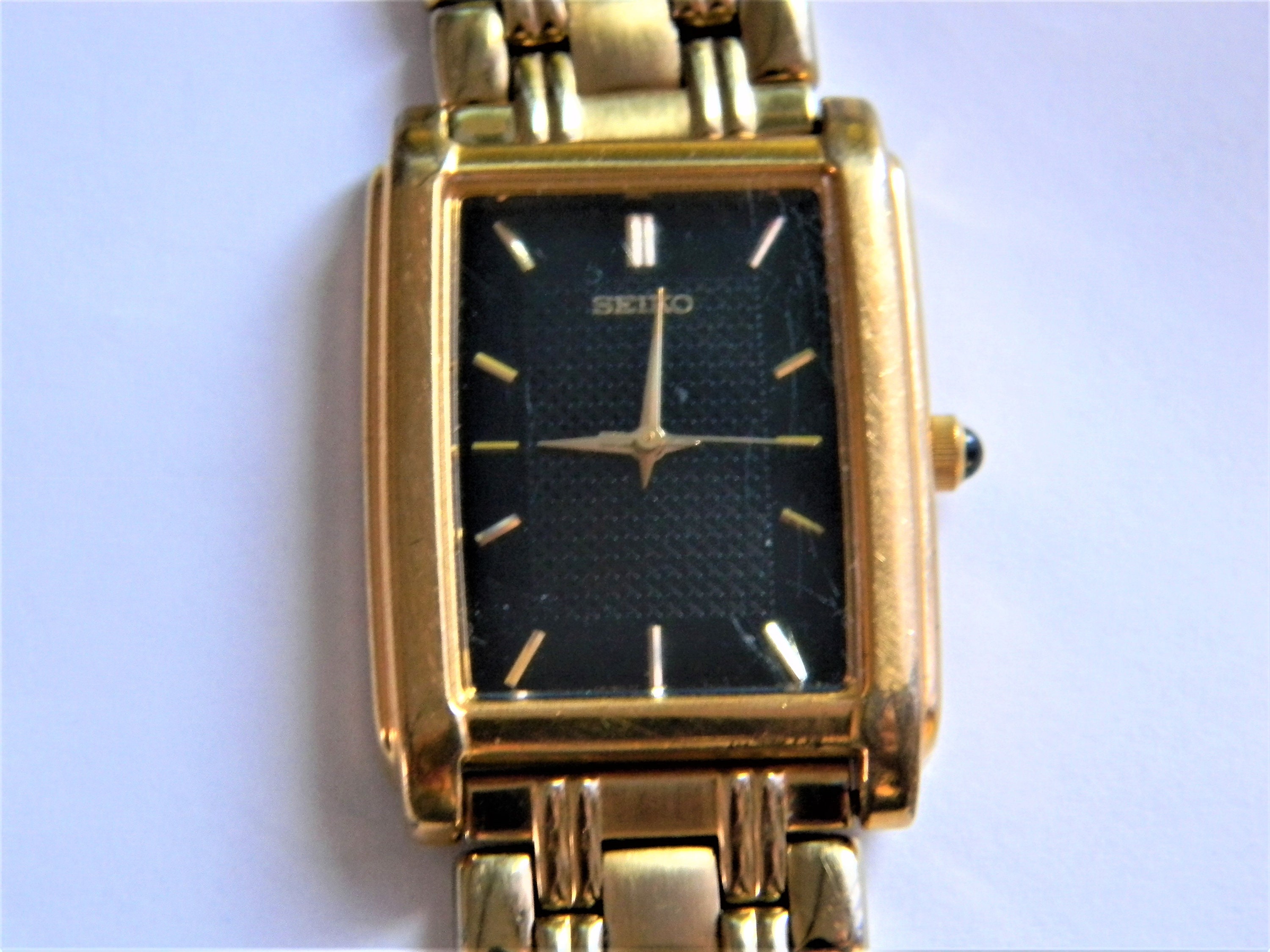 J577 Retro Seiko Quartz Black Dial Wrist Watch Bracelet Band - Etsy