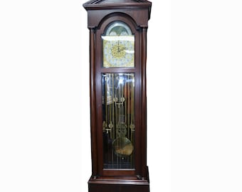 c023c Antique Regina, Moon Dial Tall Case Grandfather Clock- Local Pickup Only