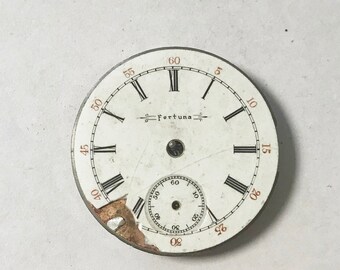 f014 Antique Fortuna Watch Movement for Parts or Repair