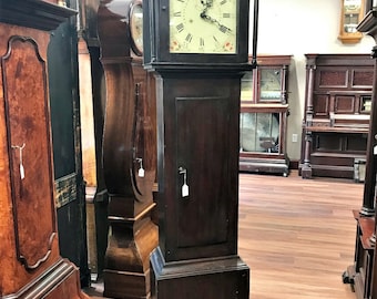c015c Antique Working Early American Wood Works S.Hadley Tall Grandfather Clock