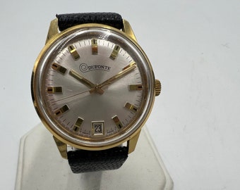 u054 Dufonte Lucien Piccard Incabloc Stainless Steel Wristwatch