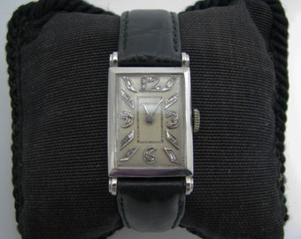 a958 Vintage 1930's Longines Wrist Watch in Platinum Diamonds Mechanical