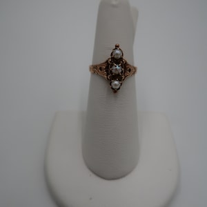 t335 14kt Rose Gold Pearl Ring Size 6(US)