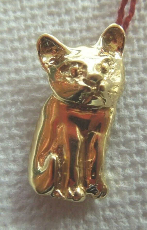 q670 14kt Yellow Gold Cute Cat Pendant