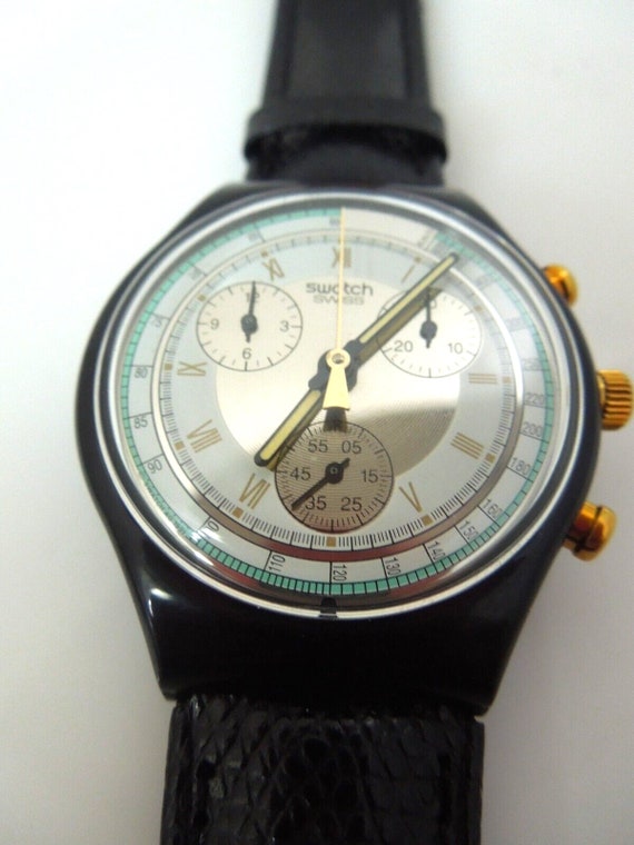 s488 1992 Swatch Watch Vintage Chrono COLOSSAL SC… - image 1