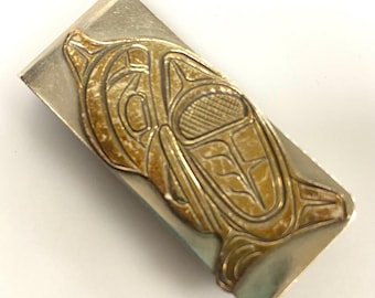 v067 Vintage Silver Gold Tone Classic Style Cash Money Clip
