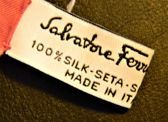 h732 Vintage Rare Salvatore Ferragamo 100% Silk S… - image 3