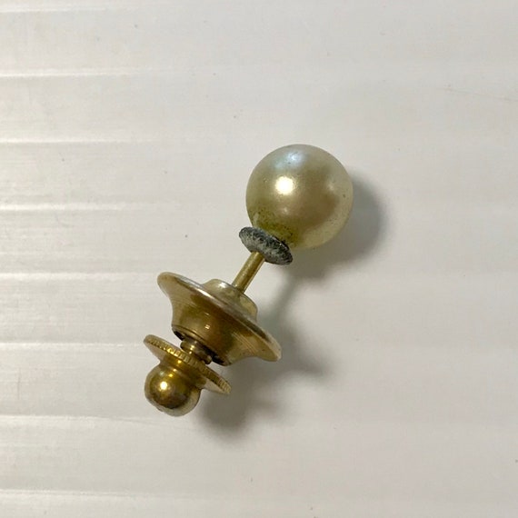 Pince à Cravate Vintage Dorée Et Perle - Occasion Très Bon état