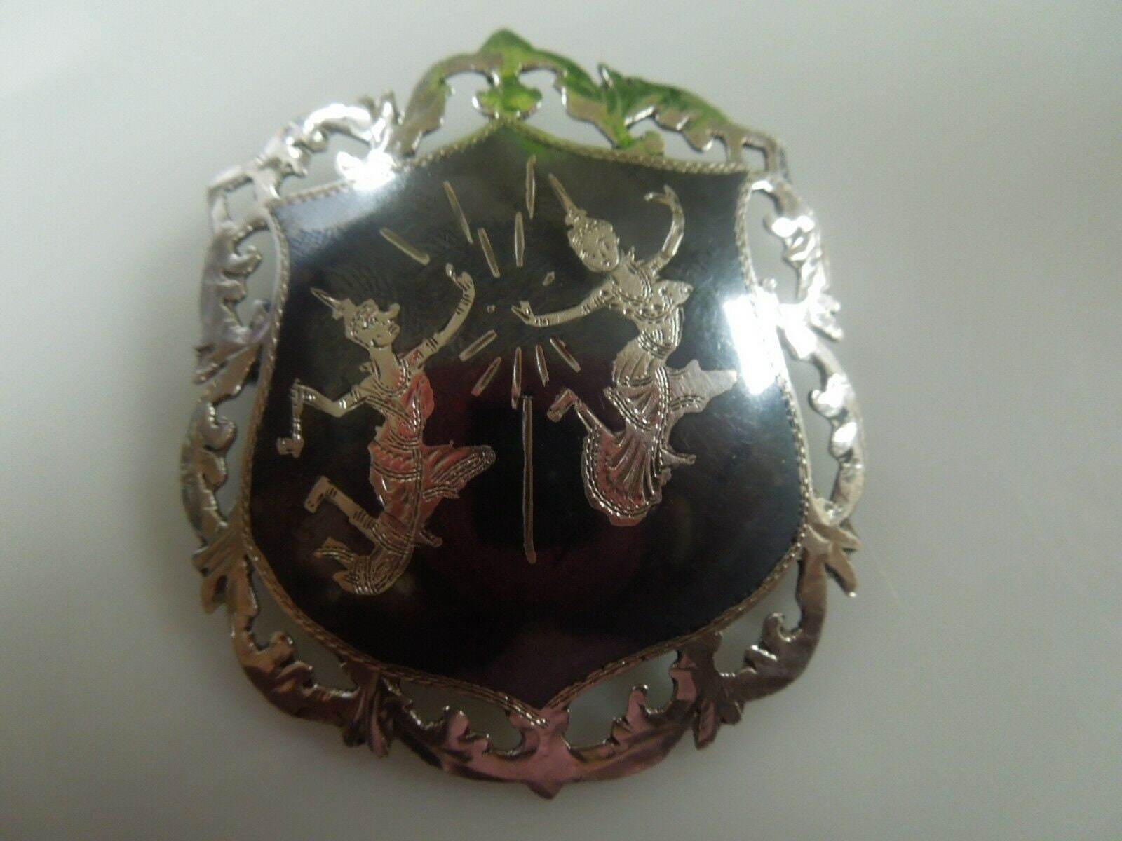 Q725 Vintage Sterling Silver Siam Thailand Dancer Artisan
