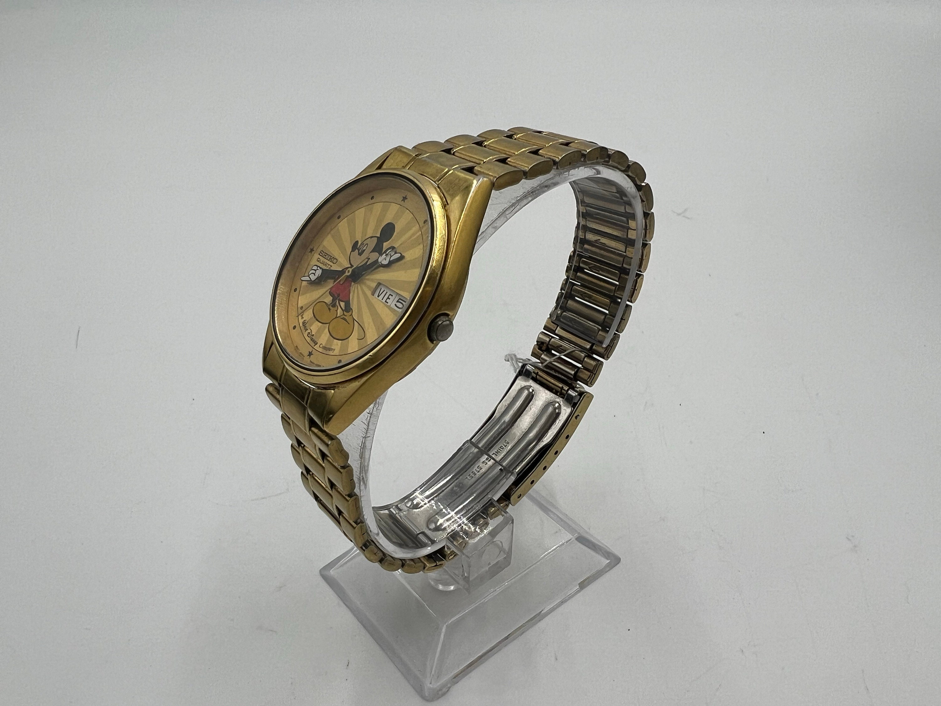 miki T971 Seiko Mikey Mouse Day Date Quartz Mid 80s - Ref 7N43 - Etsy