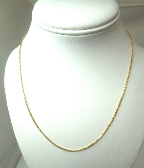 q589 24kt Yellow Gold 18" Box Chain Unisex - image 1